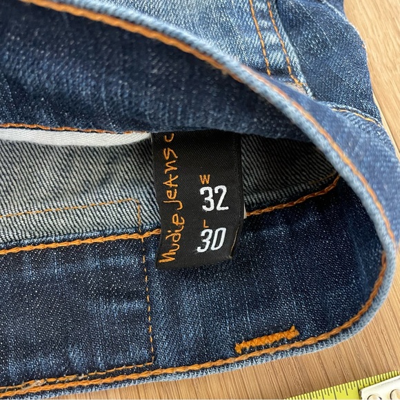 NUDIE JEAN CO. Grim Tim 32 x 30 White Knee Wash - Picture 9 of 15